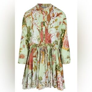 Juliet Dunn Elbise green botanical floral dress
